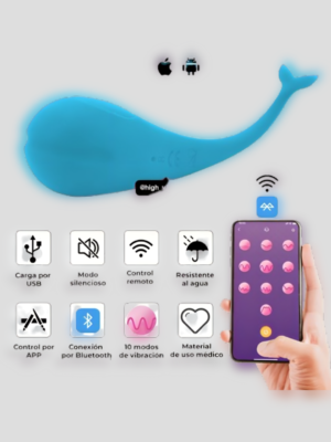 Vibrador control remoto app en forma de ballena